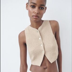 ZARA knit cropped vest size small 6771/120 NWT